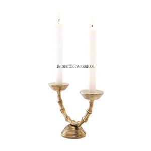 Set Of 2 Modern Creative Art Stylish Designer High Quality Aluminum Casted Gold Shiny Polished <b>Candle</b> <b>Stick</b> <b>Holder</b> From India - Product Image 5