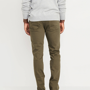 กางเกงแฟชั่นผ้าคอตตอนทรงตรงสำหรับผู้ชายกางเกงถักสีพื้นเข้ารูปสำหรับใส่ในฤดู - Product Image 2