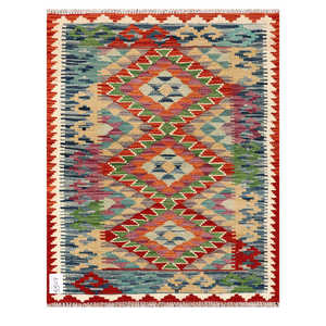 Tapis Kilim d'Afghanistan Maimana 105 X 82 cm, décoration murale - Product Image 1