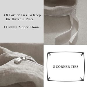 Juego de Funda Nórdica 100% Algodón Estilo Europeo, 3 Piezas, Cierre con Botones de Coco, Lavado Francés, Color Sólido, Suave, Personalizable para Hogar u Hospital - Product Image 5