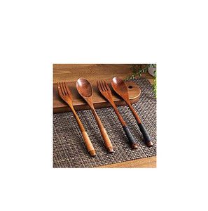 Tenedores de madera, cucharas con tenedor de cena y cuchara de mango largo para hogar y jardín, personalizables a precio asequible - Product Image 3