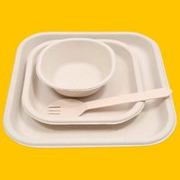 Bols ronds en céramique beige jetables de 180 ml, peints à la main, plats et assiettes classiques pour les fêtes