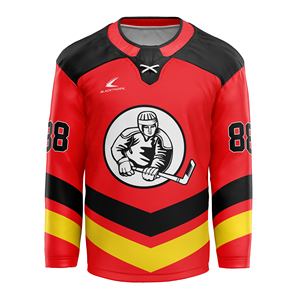 Maillot de hockey sur glace de style dernier cri avec numéros appliqués 280 GSM Sublimation/maillot d'entraînement de hockey sur glace - Product Image 2