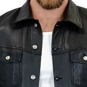 เสื้อหนังแกะสำหรับผู้ชายเสื้อเชิ้ตหนังหลายสีแขนยาวน้ำหนักเบา - Product Image 5