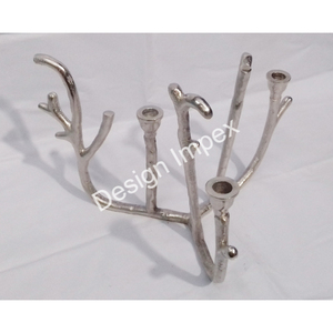Candelabro decorativo para Festival de vacaciones, planta de aluminio fundido con revestimiento de plata con soporte para velas de flores, los mejores precios - Product Image 6