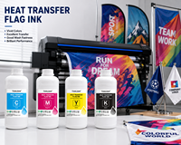 Encre de sublimation pour impression de drapeaux, encre de transfert thermique CMYK pour impression de bannières en tissu polyester, fournie par l'usine
