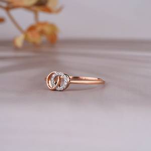 Fantastique Double anneau de cercle ouvert pour les femmes diamant naturel fête porter bague fantaisie 14K or jaune belle bague de cercle, bijoux - Product Image 5