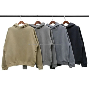 Embossed Logo Embroidered Heavy Thick 1000 Gsm Men Hoodies Custom <b>Brown</b> Pullover Oversize Hooded Fleece Breathable Quick Dry - Product Image 1