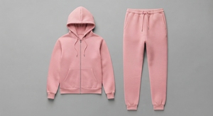 Conjunto Deportivo de Invierno para Adultos, Color Rosa Sólido, Sudadera con Cierre y Capucha, Pantalones Jogger con Cordón Frontal, Ropa Deportiva Informal de Dos Piezas - Product Image 1