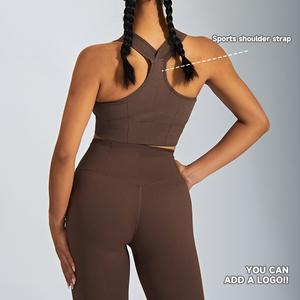 Custom Soft Compression Lightweight Shockproof Sexy Sport Strappy Recycled Sports <b>Bra</b> Custom Workout Yoga Crop Sports <b>Bra</b> - Product Image 3