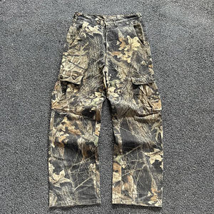 Custom Camouflage Casual Baggy Jogger Pants Streetwear Fashion with Pockets Straight Leg <b>Trousers</b> for <b>Men</b> 100% Cotton - Product Image 1