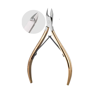 Cortacutículas de Acero Inoxidable Dorado para Salón de Uñas, Cuchilla Curva, Apertura de Mandíbula Ancha, para Uñas Gruesas, Exfoliación de Piel Muerta, Uso en Dedos - Product Image 1