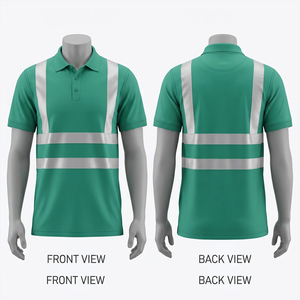 Hot Selling <b>Cheap</b> Price Men's Workwear <b>Shirt</b> Short Sleeve And Reflective Comfortable Stripes Safety Security Polo <b>Shirt</b> - Product Image 1