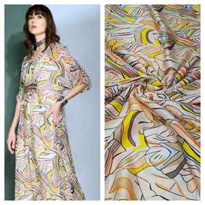 Tissus imprimés numériques ethniques indiens de haute qualité en polyester de couleur imprimée légère pour les vêtements et les robes des femmes en gros - Product Image 1