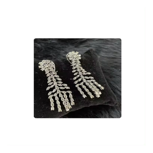 เพชรโมอิสตัดลูกแพร์สีเงินสเตอร์ลิง925สามารถปรับแต่งได้สำหรับต่างหูที่ได้รับการรับรองสำหรับวันครบรอบแต่งงานหรือของขวัญ - Product Image 1