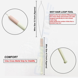 Hair Extension Loop Tool for Micro & Nano <b>Beads</b> Installation – Professional Pulling <b>Needle</b> Threader with Anti-Slip Grip Handle - Product Image 6