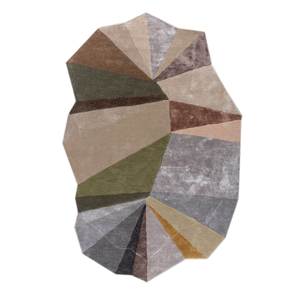 Come Around <b>Hand</b> <b>Tufted</b> Wool & Viscose <b>Rugs</b> Grey & Black Geometric Pattern Plush Carpet for Home & Exhibition TRA-1126 - Product Image 1