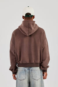 Sudadera con Capucha Oversize de Felpa Francesa Marrón Personalizada al por Mayor, Bordado, para Hombre, Proveedor de Fábrica OEM - Product Image 2