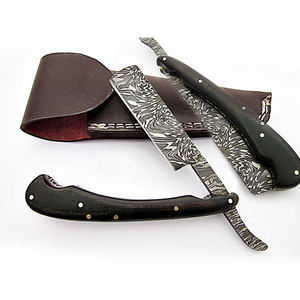 Maquinilla de afeitar recta hecha a mano personalizada de acero de Damasco maquinilla de afeitar plegable hecha a mano - Product Image 1