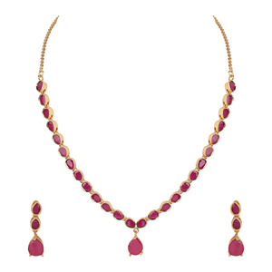 Colorstone Necklaces, Gold Plated, Fashion Necklaces, Traditional & <b>Wedding</b> <b>Gift</b> for Women, Brass, Chapado En Oro Oro Laminado - Product Image 3