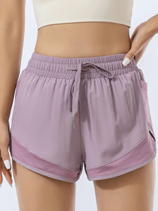 Shorts pour femmes à taille haute, 96% nylon, 4% élasthanne, ajustement parfait, avec poche cachée, doublure respirante et design respirant caché - Product Image 6