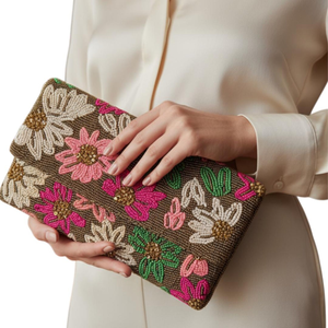 Bolso de Mano Bordado a Mano con Cuentas de Semillas, Estilo Bohemio, Bandolera, Color Personalizable, Logotipo Personalizado, Tamaño Personalizado, Ligero, Moda Diaria - Product Image 4