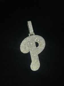 Hot Sale Exquisite P Diamond Letter Pendant with Precision Cut Diamonds <b>for</b> Sophisticated <b>Jewelry</b> Creations Available <b>for</b> Sale - Product Image 5