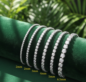 Bracelet de tennis en or massif 10K 14K 3mm 4mm 5mm 6mm Bracelet de tennis en diamant cultivé en laboratoire avec pour hommes femmes - Product Image 4