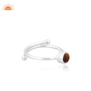 Minimalista amarillo Ojo de Tigre minimalista forma redonda apilable todos los días anillo de mujer piedras preciosas naturales joyería hecha a mano - Product Image 2