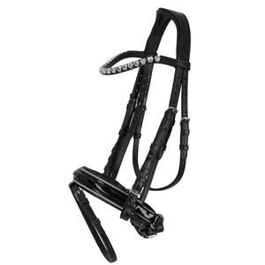 Western Style High Quality Leather/Nylon <b>Horse</b> Bridle Soft Padding Durable Rein Comfortable Fit for Training Customized Colors - Product Image 1