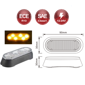 Feux stroboscopiques LED à quatre couleurs en option 12-24V pour camion, remorque latérale, arrière, tout-terrain, phare de marqueur, <span class=keywords><strong>homologué</strong></span> ECE - Product Image 4