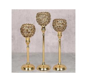 Bougeoirs en métal cristal personnalisés décoratifs pour la maison pot de bougie fait à la main bougeoir creux en métal - Product Image 3