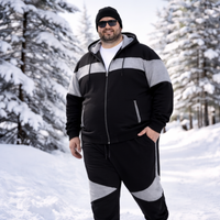 Survêtement pour hommes grande taille 10XL |   Ensemble sweat à capuche et jogging en polaire d'hiver |   Tenue de sport chaude pour les grands et les grands