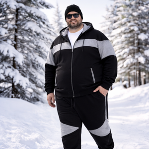 Chándal para Hombre Talla Grande 10XL |   Conjunto de Sudadera con Capucha y Pantalones Deportivos de Forro Polar para Invierno |   Conjunto Deportivo Abrigado para Hombres Altos y de Talla Grande - Product Image 6