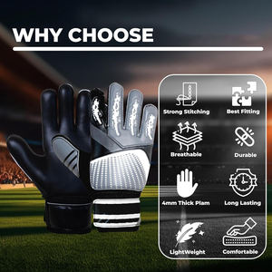 Nouveaux gants de gardien de but de football en latex imperméable respirant antidérapant à doigts entiers avec fermeture à lacets en gros - Product Image 3