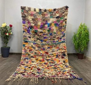 Alfombra anudada a mano de alta calidad, mezcla de algodón y lana, Alfombra de nudo bordado multicolor para puerta, balcón, cama, habitación, oración, decoración del hogar - Product Image 1