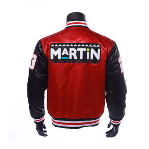 Veste de survêtement en satin pour homme avec logo brodé en chenille personnalisé directement en usine, prix bas, imperméable et coupe-vent - Product Image 2