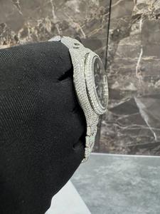 Reloj Mecánico Automático de Lujo para Hombre, Estilo Antiguo, Completamente Engastado con Diamantes Moissanite VVS1, Correa de Acero Inoxidable, Analógico - Product Image 5