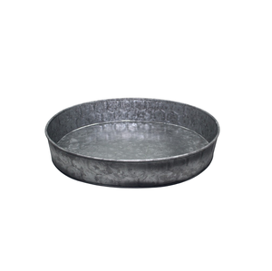 Diseño de lujo Gris Oxidasa Color Diseño moderno Hierro Metal Forma redonda Bandeja martillada para utensilios de cocina decorativos - Product Image 2