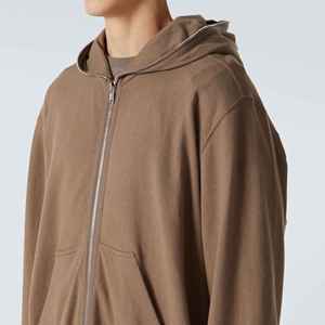 Personalizable Venta al por mayor Regular Fit Invierno Poliéster/Algodón Deportes Casual Zip-Up Color puro Unisex Sudadera con capucha con sombrero - Product Image 2