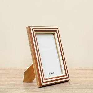 Marcos de fotos de resina con incrustaciones de hueso Marco de fotos con incrustaciones de fregona pulida Perfecto para regalar - Product Image 4