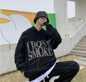 Sweat à capuche surdimensionné Best Fashion OEM Printing Hoodie Drop Shoulder Rhinestone Hoodie Trendy Fashion Price Rhinestone - Product Image 6