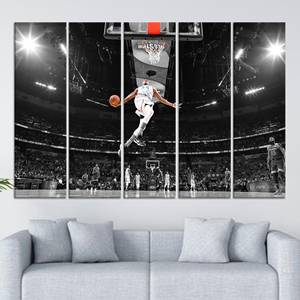 Impression sur toile Giannis Antetokounmpo Dunk - Art mural sur le thème du basketball, lot de 5 toiles - Product Image 1