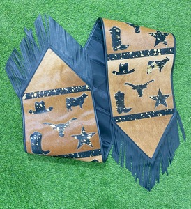 Classic Leather Dining Table <b>Runner</b> Acid Wash Hairon Laser Cut Cow Logo Decor Western Customized Leather Dining Table <b>Runners</b> - Product Image 6