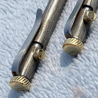 Stylo en acier damas personnalisé, corps en métal robuste, clip de poche, stylo de survie EDC, motif unique, cadeau artisanal pour homme