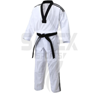 Uniforme de Taekwondo Unisex para Adultos, 100% Algodón, Logotipo Frontal Personalizado, Secado Rápido, Transpirable, Conjuntos de Ropa de Artes Marciales - Product Image 1