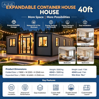 Maison conteneur extensible de 40 pieds de qualité supérieure, cabane modulaire préfabriquée avec salle de bain pour le camping