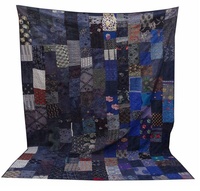 Couverture Kantha vintage indienne faite à la main couvre-lit bohème hippie patchwork coton Kantha couette pour hôtel-literie Gudari