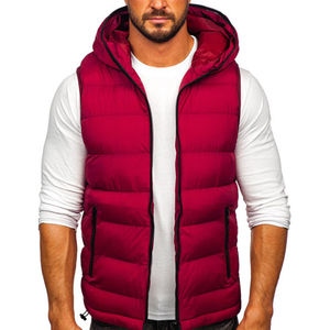 Chaleco sin mangas grueso sólido con cremallera para invierno y logotipo personalizado chalecos acolchados de algodón para hombre con servicio OEM - Product Image 2