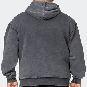 Customized Vintage Acid Wash Fleece Hoodie Men Heavyweight 100% Cotton <b>Windproof</b> Eco-Friendly High Quality Logo Decoration 2 Pcs - Product Image 3